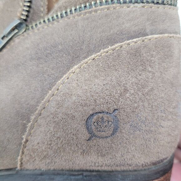 Born Malta Bootie Womens Taupe Brown Sz 11 M EU43 Ankle Distressed Suede Leather - Picture 5 of 8
